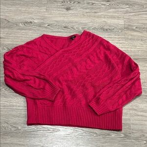 Express Women's Red Cable Knit Sweater